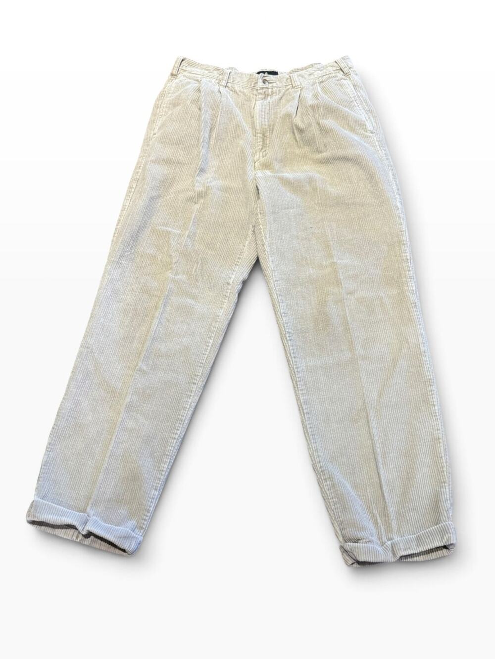 Bill Blass Black Label Men’s 36 x 32 Mink Tan  Pleated & Cuffed Corduroy Pants